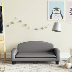 Divano per Bambini, Poltroncina per Bambini Grigio 70x45x30 cm in Similpelle Vidaxl