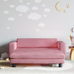 Vidaxl - Divano per Bambini con Poggiapiedi Rosa 100x50x30 cm in Velluto 682193