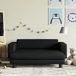 Vidaxl - Divano per Bambini con Poggiapiedi Nero 100x50x30 cm Similpelle