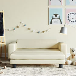 Divano per Bambini con Poggiapiedi Crema 100x50x30cm Similpelle Vidaxl 614768