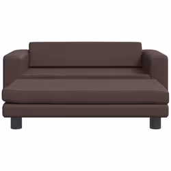 Divano Bambini con Poggiapiedi Marrone 100x50x30 cm Similpellecod mxl 69843 - Vista aggiuntiva 3