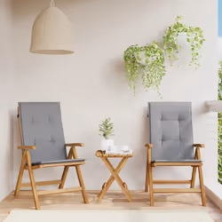 VidaXL 3196434 sedia da esterno Terrazzo Seduta imbottita Poliestere Grigio - Vista aggiuntiva 2