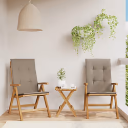 VidaXL 3196441 sedia da esterno Terrazzo Seduta imbottita Poliestere Grigio talpa - Vista aggiuntiva 2