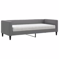 vidaXL Divano Letto con Materasso Grigio Scuro 80x200 cm in Tessuto - Vista aggiuntiva 2