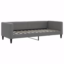 vidaXL Divano Letto con Materasso Grigio Scuro 80x200 cm in Tessuto - Vista aggiuntiva 3