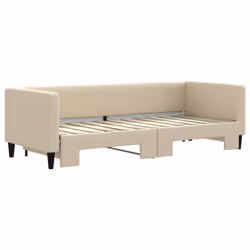 vidaXL Divano Letto con Letto Estraibile Crema 80x200 cm Tessuto - Vista aggiuntiva 3