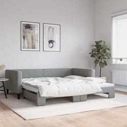 Vidaxl - Divano Letto con Letto Estraibile Grigio Chiaro 100x200 Tessuto