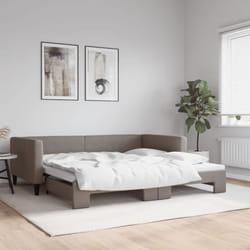 Divano Letto con Letto Estraibile, Letto per adulti Tortora 100x200 cm in Tessuto Vidaxl 9044