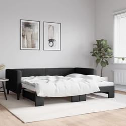Divano Letto con Letto Estraibile Nero 90x190 cm in Tessutocod mxl 106590