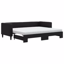 Divano Letto Estraibile con Materassi Nero 80x200 cm Tessutocod mxl 82701 - Vista aggiuntiva 2