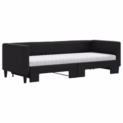 Divano Letto Estraibile con Materassi Nero 80x200 cm Tessutocod mxl 82701 - Vista aggiuntiva 3