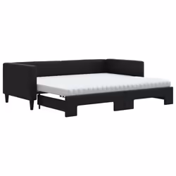 Divano Letto Estraibile con Materassi Nero 90x200 cm in Tessutocod mxl 82687 - Vista aggiuntiva 2