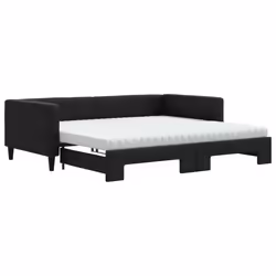 Divano Letto Estraibile con Materassi Nero 100x200 cm Tessutocod mxl 82708 - Vista aggiuntiva 2