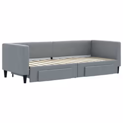 Divano Letto Estraibile Cassetti Grigio Chiaro 80x200cm Tessutocod mxl 106650 - Vista aggiuntiva 3