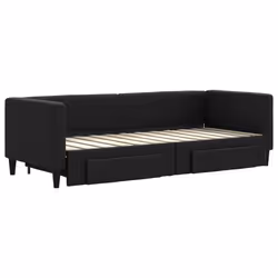 Divano Letto Estraibile con Cassetti Nero 80x200 cm in Tessutocod mxl 130620 - Vista aggiuntiva 3
