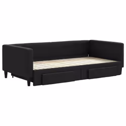 Divano Letto Estraibile con Cassetti Nero 100x200 cm in Tessutocod mxl 106648 - Vista aggiuntiva 3