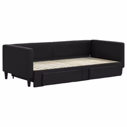 Divano Letto Estraibile con Cassetti Nero 90x190 cm in Tessutocod mxl 130630 - Vista aggiuntiva 3