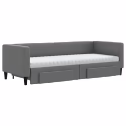Divano Letto Estraibile Cassetti Grigio Scuro 80x200cm Tessutocod mxl 106668 - Vista aggiuntiva 3