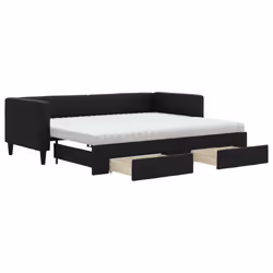 Divano Letto Estraibile con Cassetti Nero 80x200 cm in Tessutocod mxl 82735 - Vista aggiuntiva 2