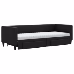 Divano Letto Estraibile con Cassetti Nero 80x200 cm in Tessutocod mxl 82735 - Vista aggiuntiva 3