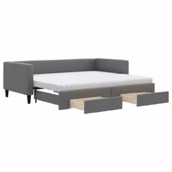 VidaXL 3196633, Divano letto, Grigio, Schiuma, Tessuto, Metallo, Legno, 2230 mm, 1000 mm