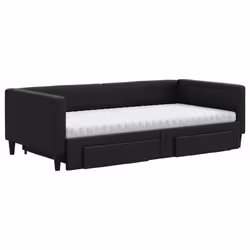 Divano Letto Estraibile con Cassetti Nero 100x200 cm in Tessutocod mxl 130651 - Vista aggiuntiva 3