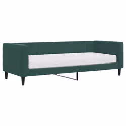 vidaXL Divano Letto con Materasso Verde Scuro 80x200 cm in Velluto - Vista aggiuntiva 2