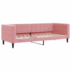 vidaXL Divano Letto con Materasso Rosa 80x200 cm in Velluto - Vista aggiuntiva 3