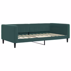 vidaXL Divano Letto con Materasso Verde Scuro 100x200 cm in Velluto - Vista aggiuntiva 3