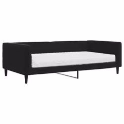 vidaXL Divano Letto con Materasso Nero 100x200 cm in Velluto - Vista aggiuntiva 2