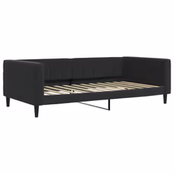 vidaXL Divano Letto con Materasso Nero 100x200 cm in Velluto - Vista aggiuntiva 3