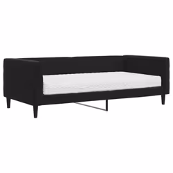 vidaXL Divano Letto con Materasso Nero 90x190 cm in Velluto - Vista aggiuntiva 2