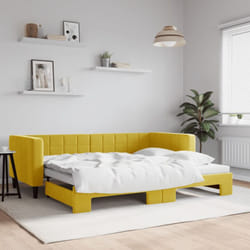 Divano Letto con Letto Estraibile, Divano convertibile Giallo 90x200 cm in Velluto Vidaxl
