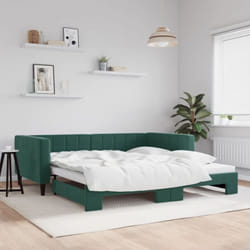Divano Letto con Letto Estraibile, Divano convertibile Verde Scuro 100x200cm Velluto Vidaxl