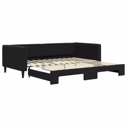 VidaXL 3196702, Divano letto, Nero, Schiuma, Metallo, Poliestere, Legno, 2230 mm, 1100 mm