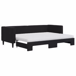 Divano Letto Estraibile con Materassi Nero 80x200 cm Vellutocod mxl 82694 - Vista aggiuntiva 2