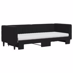 Divano Letto Estraibile con Materassi Nero 80x200 cm Vellutocod mxl 82694 - Vista aggiuntiva 3
