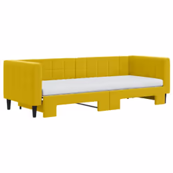 Divano Letto Estraibile con Materassi Giallo 80x200 cm Vellutocod mxl 106625 - Vista aggiuntiva 3