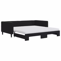 vidaXL Divano Letto Estraibile con Materassi Nero 100x200 cm Velluto - Vista aggiuntiva 2