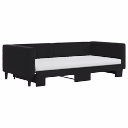 vidaXL Divano Letto Estraibile con Materassi Nero 100x200 cm Velluto - Vista aggiuntiva 3
