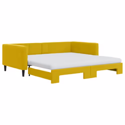 Divano Letto Estraibile con Materassi Giallo 100x200 cm Vellutocod mxl 82706 - Vista aggiuntiva 2