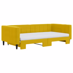 Divano Letto Estraibile con Materassi Giallo 100x200 cm Vellutocod mxl 82706 - Vista aggiuntiva 3