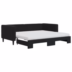 Divano Letto Estraibile con Materassi Nero 90x190 cm Vellutocod mxl 106624 - Vista aggiuntiva 2