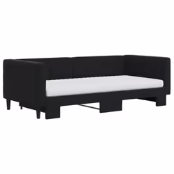 Divano Letto Estraibile con Materassi Nero 90x190 cm Vellutocod mxl 106624 - Vista aggiuntiva 3