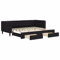 vidaXL Divano Letto Estraibile con Cassetti Nero 90x200 cm in Velluto - Vista aggiuntiva 2