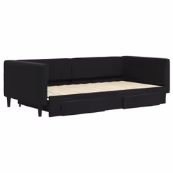 Divano Letto Estraibile con Cassetti Nero 100x200 cm in Vellutocod mxl 82820 - Vista aggiuntiva 3