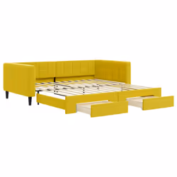 Divano Letto Estraibile con Cassetti Giallo 100x200cm Vellutocod mxl 106756 - Vista aggiuntiva 2