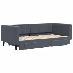 vidaXL Divano Letto Estraibile Cassetti Grigio Scuro 90x190cm Velluto - Vista aggiuntiva 3