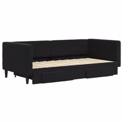Divano Letto Estraibile con Cassetti Nero 90x190 cm in Vellutocod mxl 130693 - Vista aggiuntiva 3