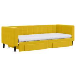 Divano Letto Estraibile con Cassetti Giallo 80x200cm in Vellutocod mxl 130695 - Vista aggiuntiva 3